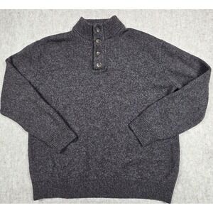 Enzo Mantovani Sweater Men's Large Brown 100% Wool Knit Long Sleeve Pullover‎